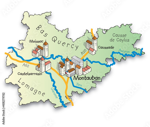82 Carte du département du Tarn-et-Garonne