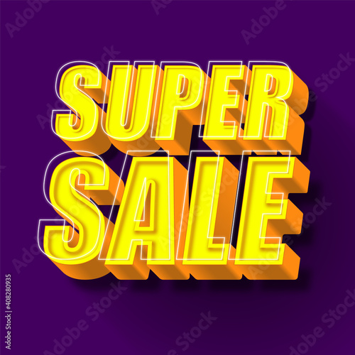 Super Sale  3D text style effect template