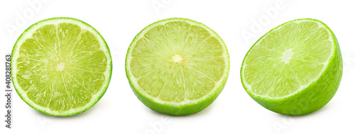 Juicy slice of lime isolated on white isolated on white background,Collection,Set.