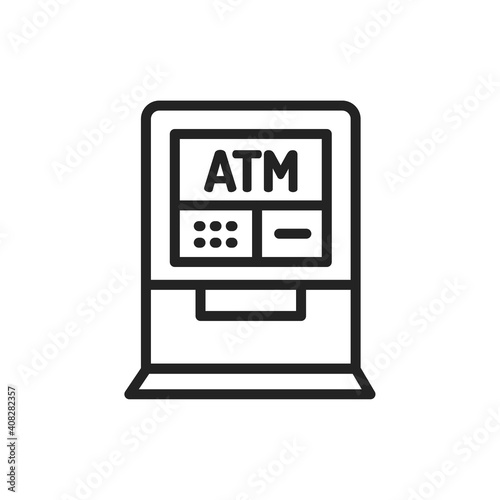 ATM color line icon. Isolated vector element.