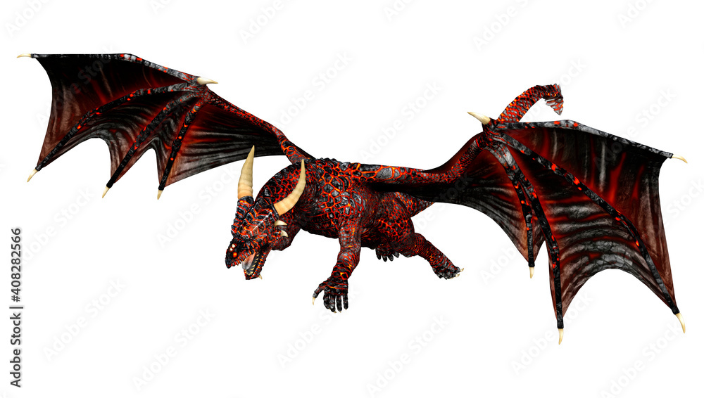 3D Rendering Fairy Tale Dragon on White 3D Rendering Fairy Tale Dragon on White