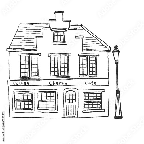 Hand drawn european house vector