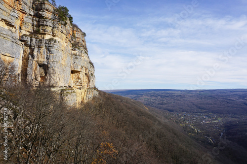 Mountains in Mezmay on a blue sky background