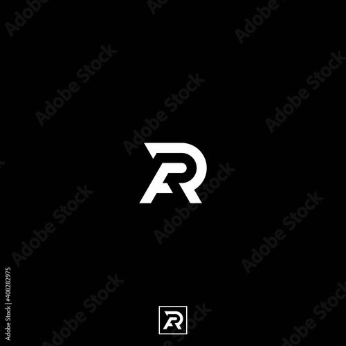 Vector icon FR or RF initial logo monogram negative space