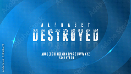 Classical elegant alphabet with letters and numbers
