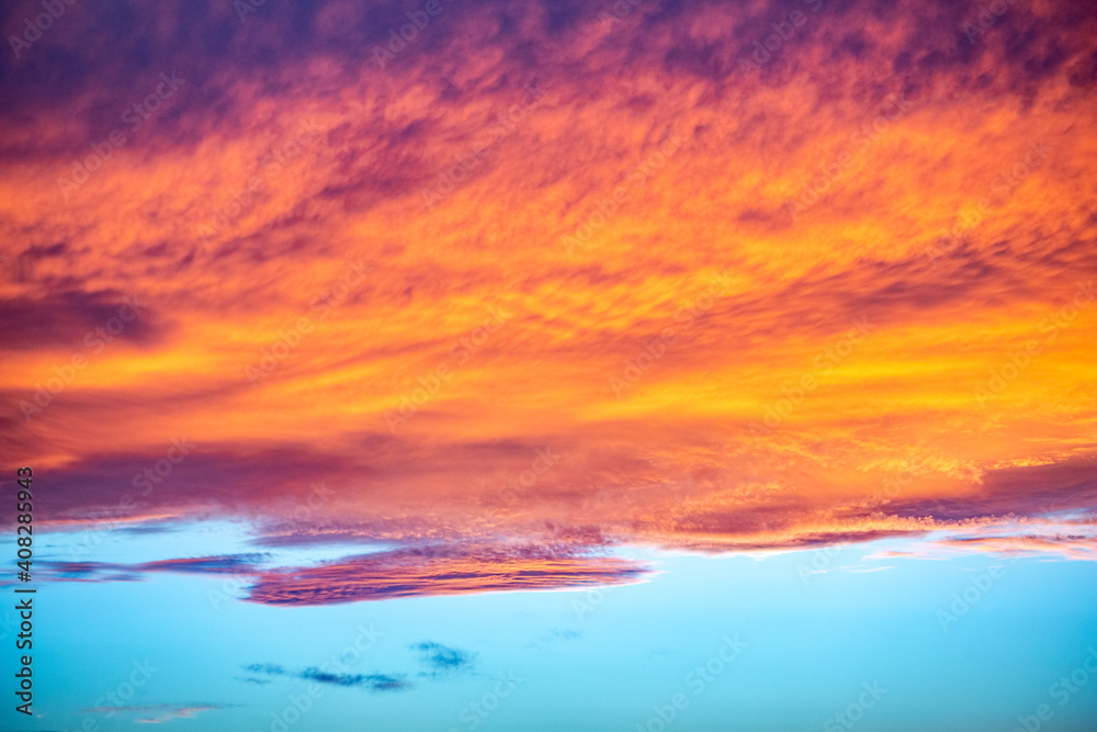 nice sky with orange clouds