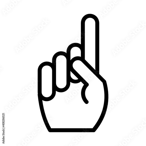 Infield Fly Concept, index finger pointing out  Vector line Icon Design, Base ball Symbol on white background, bat and ball game Sign, Sports equipment Stock,
