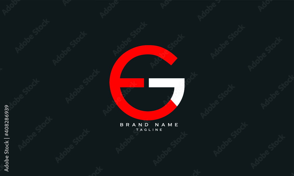 CG, GC,EG, CEG, C AND G, Abstract initial monogram letter alphabet logo design - obrazy, fototapety, plakaty 