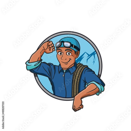 Vector icon Sherpa logo mascot character