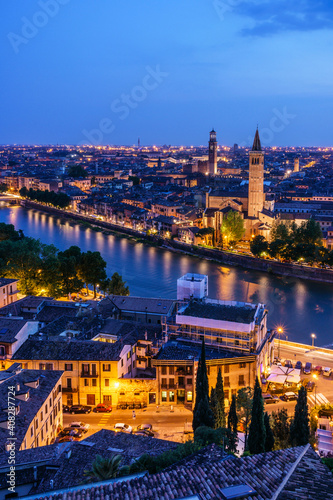 ciudad de Verona desde el Castillo San Pietro, Verona, patrimonio de la humanidad, Veneto, Italia, Europa