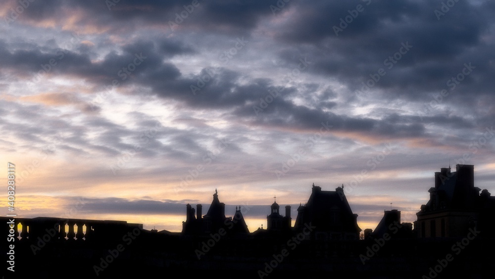 château de Fontainebleau coucher de soleil