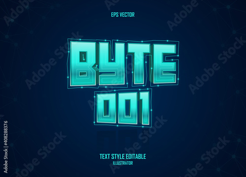 Byte 001 r 3D text style effect template