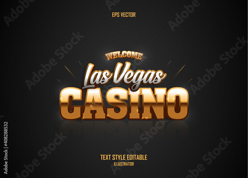Las Vegas Casino 3D text style effect template
