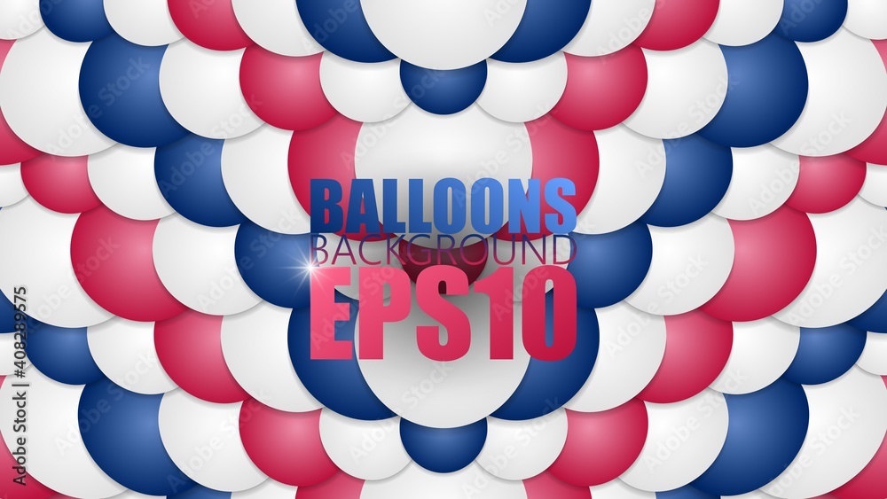 EPS10 background. Graphic effect based on balloons with US flag colors