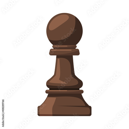 Black Pawn as Chess Piece or Chessman Vector Illustration