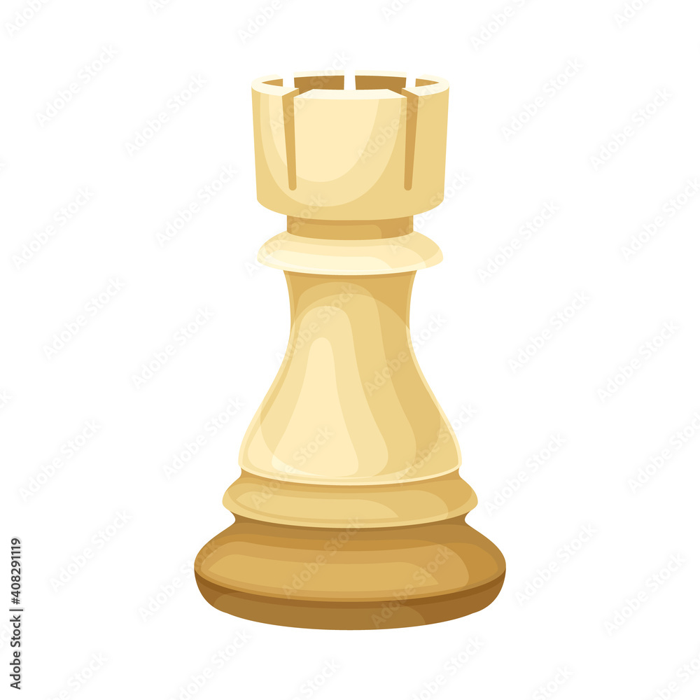 White Rook as Chess Piece or Chessman Vector Illustration White Rook as Chess Piece or Chessman Vector Illustration