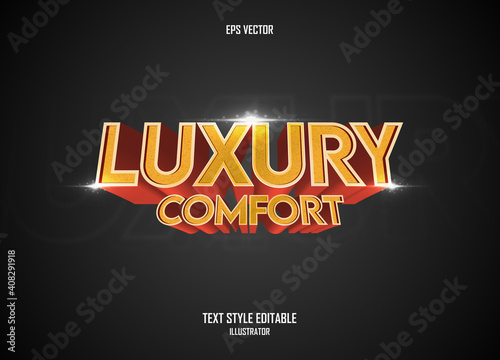 Luxury Comfort 3D text style effect template
