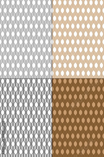 Set of abstract seamless mesh pattern. Lined lacy material design for sportwear and accessories.