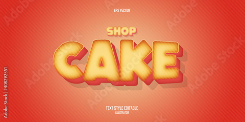 Shop Cake 3D text style effect template