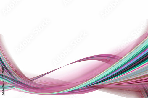 Abstract multicolored waves on a white background.
