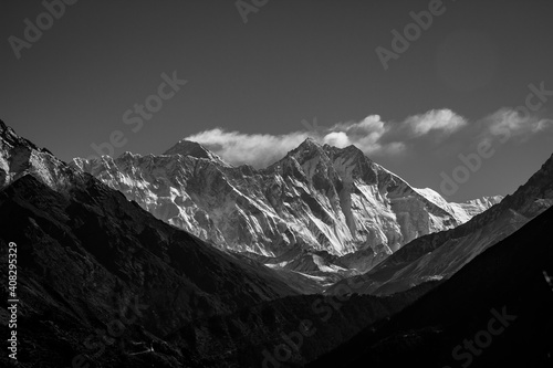 First view of Everest from the trek to Base Camp