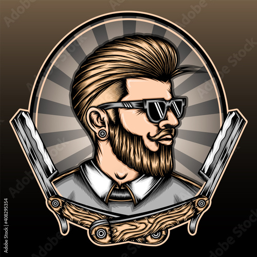 Cool barber man vector