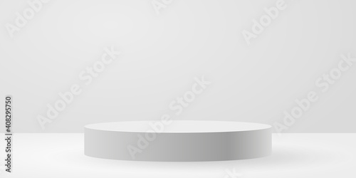 White circle stage background vector illustration