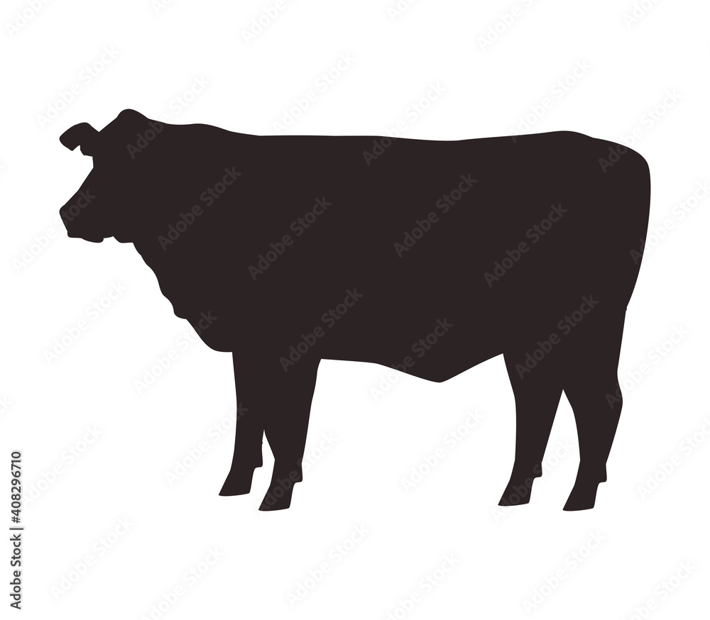 cow animal farm silhouette isolated icon cow animal farm silhouette isolated icon
