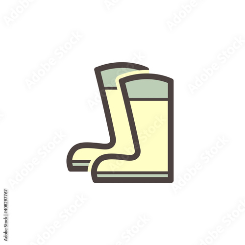 Safety boot or safety shoe vector icon. That footwear is personal protective equipment (PPE) for wear to work in construction site to protection, safe or prevent foot of builder or worker injury.