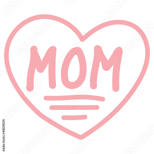 Icon sign I love mom, vecto...