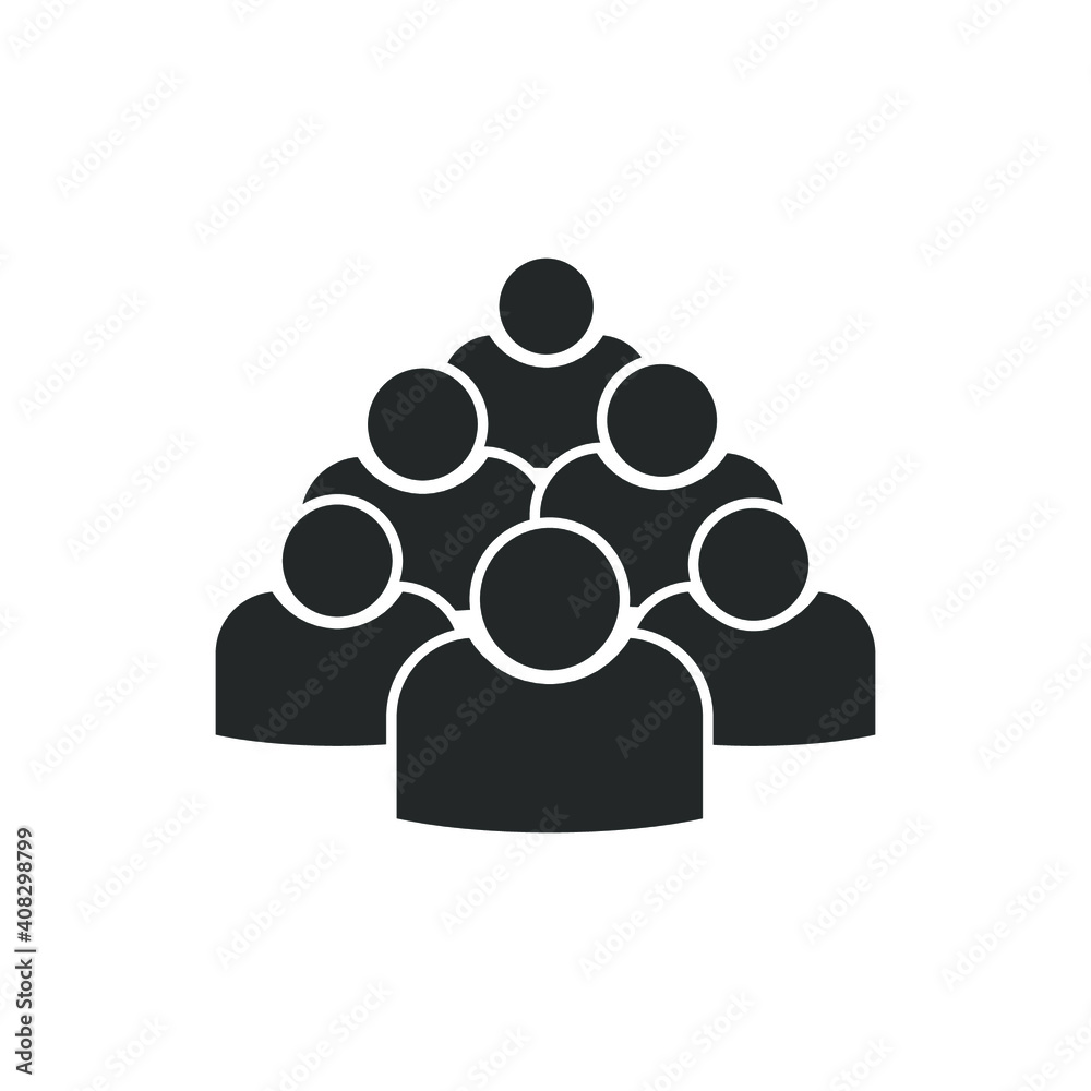 flat, isolated and trendy crowd. Bunch of people background for your website design logo, app, UI. Vector icon illustration, EPS10.