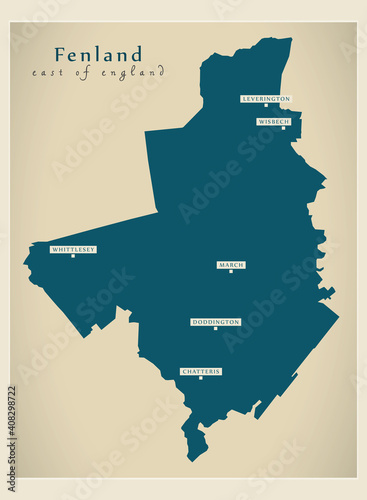 Fenland district map - England UK photo