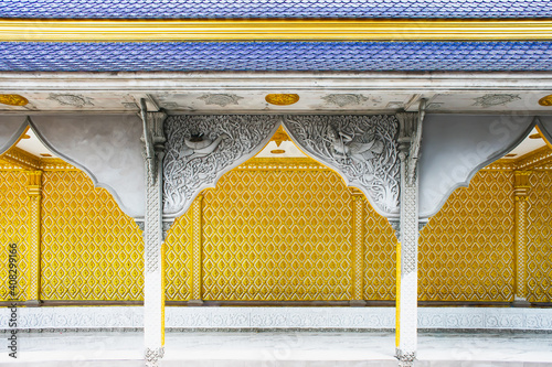 Corridor of the Thai temple in Thailand