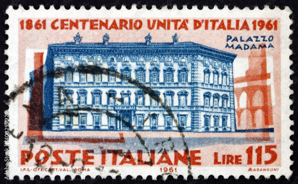 Postage stamp Italy 1961 Villa Madama, Italian unity