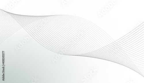 Abstract wavy gray vector illustration. Dynamic background with waves and lines.