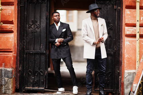 Obraz na plátně Two fashion black men