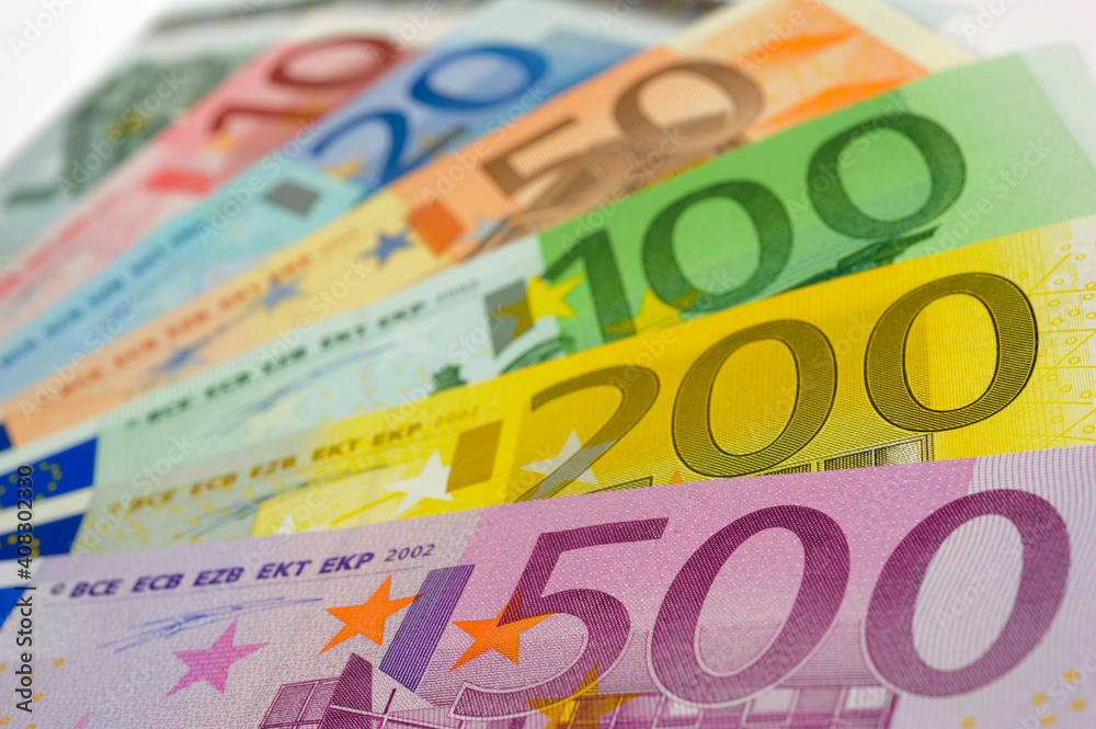 finance and economy with Euro banknotes finance and economy with Euro banknotes
