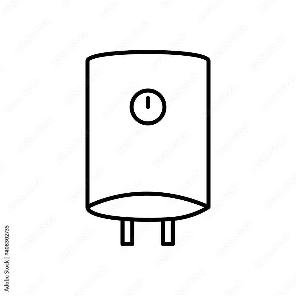 Water boiler icon isolated on white background. Water heater outline icon vector illustration. Water boiler icon isolated on white background. Water heater outline icon vector illustration.