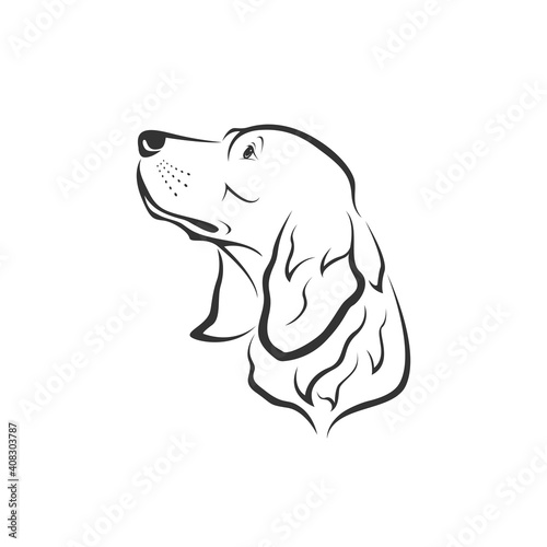 Vector of a dog head design Golden Retriever  on white background. Pets. Easy editable layered vector illustration. Animals.