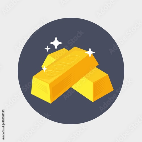 Gold bars icon colored Vector, symbol. Editable stroke. isolated icon on business theme