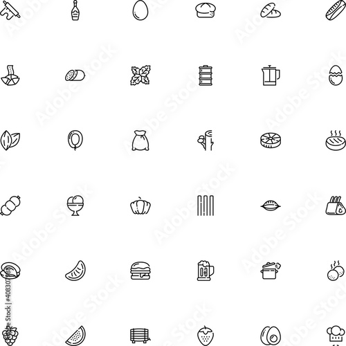 icon vector icon set such as: holiday, lasagne, sea, pan, fruits, sandwich, grocery, pin, permit, steak, boiled, winery, campanelle, basil, watermelon, wish, tangerine, paper, cappelletti, earthstar