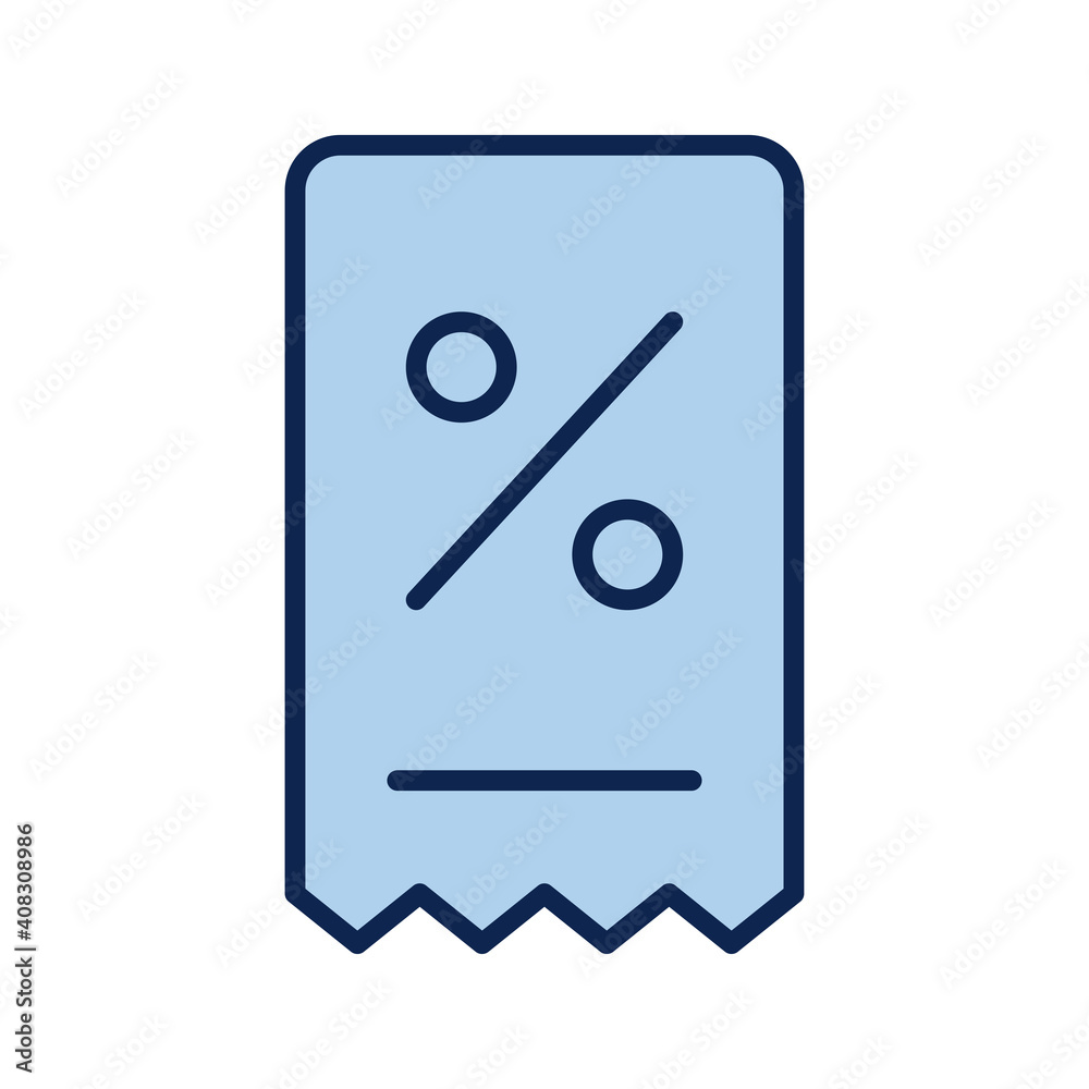 receipt with percent symbol flat style icon receipt with percent symbol flat style icon