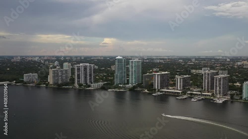 Flying Around a Wakeboarding Boat in Miami Bay