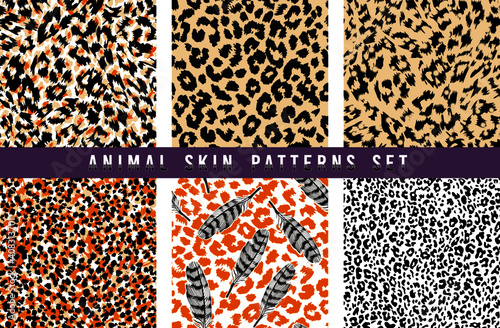 set of animal print vector patterns