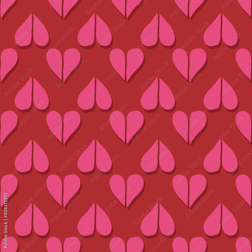 Geometric Hand Drawn Heart Shape Pattern Seamless Vector Repeat Background. Simple Shaped Cut Out Design With Shadow Effect. Close Up, All Over Repeat. Stationery, Valentine, Wedding, Packaging Geometric Hand Drawn Heart Shape Pattern Seamless Vector Repeat Background. Simple Shaped Cut Out Design With Shadow Effect. Close Up, All Over Repeat. Stationery, Valentine, Wedding, Packaging