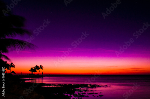 An artistic sunrise in the Florida Keys