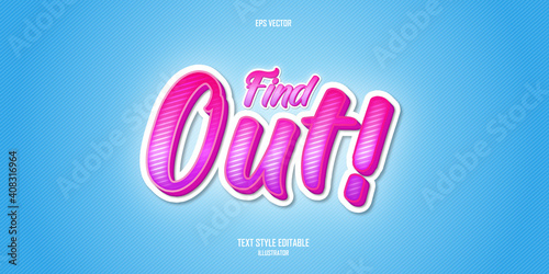 Find Out 3D text style effect template