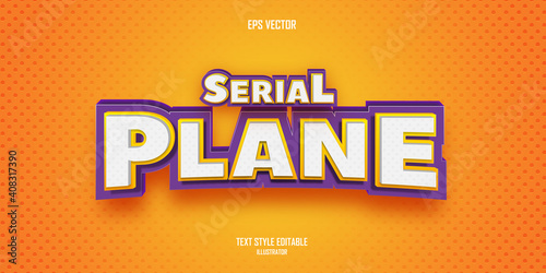 Serial Plane 3D text style effect template