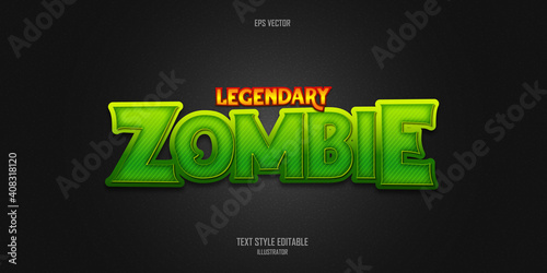 Legendary zombie 3D text style effect template