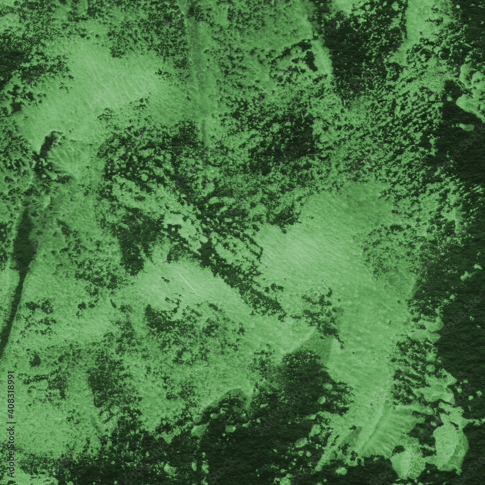 Green ink and watercolor texture on white paper background. Paint leaks and decalcomania effects. Hand-painted gouache abstract image. Mess on the canvas. Green ink and watercolor texture on white paper background. Paint leaks and decalcomania effects. Hand-painted gouache abstract image. Mess on the canvas.